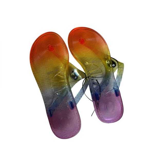 NEW Kurt Geiger London Maddison Jelly Clear Rainbow Eagle Sandal - Size 8 - Picture 11 of 11